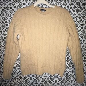 GAP Sweater SZ M Cream Cotton Cable Knit Crew Neck  Preppy Cozycore Normcore